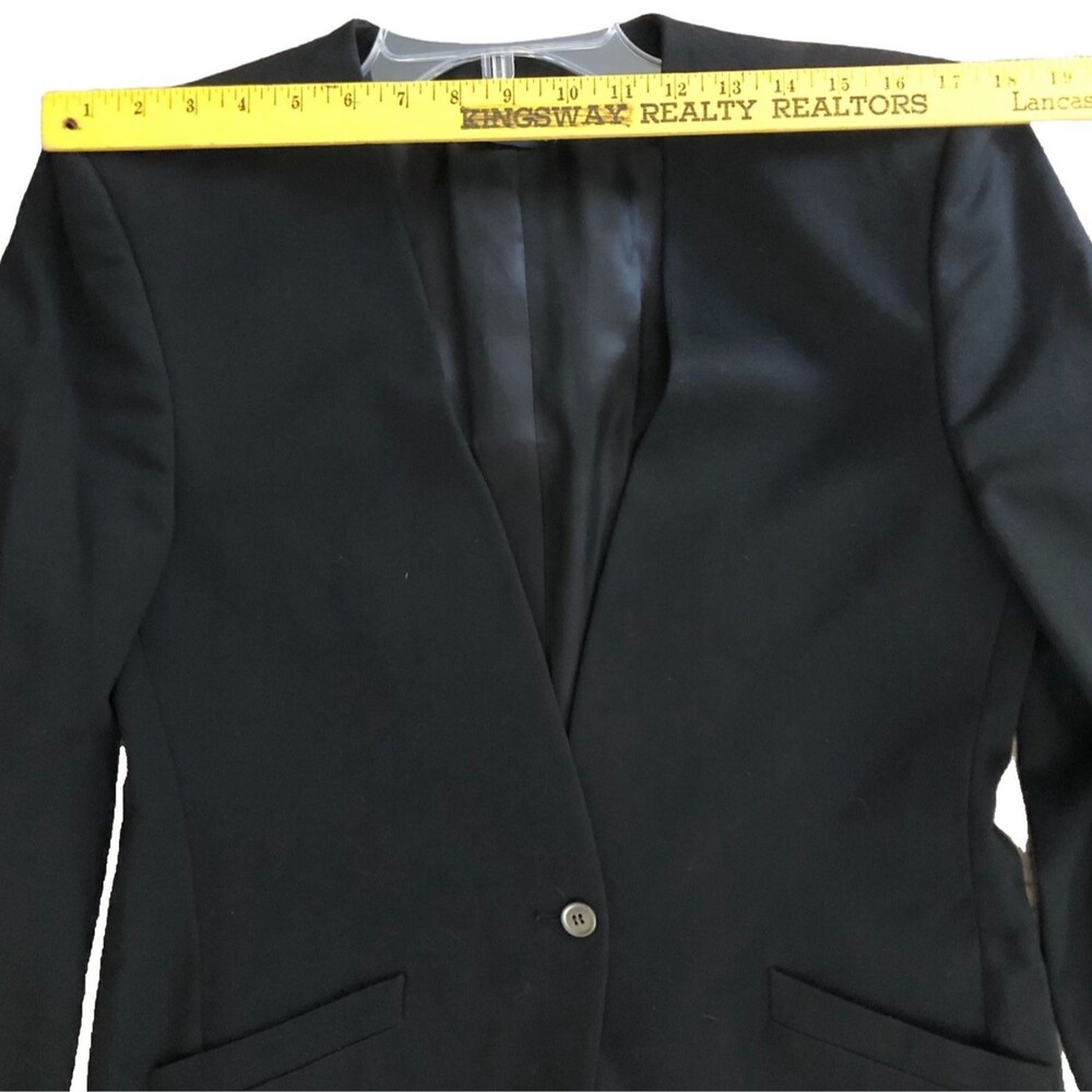 VTG Burberrys Black Wool Suit Womens Sz M Jacket Skirt Set 80s Classic Timeless - Picture 15 of 16